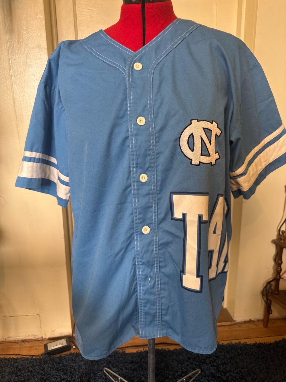 Vintage 90s Apex One UNC Tar Heels Wraparound Baseball Jersey Shirt L